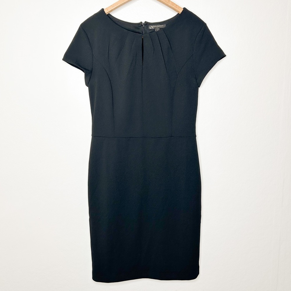 Banana Republic Classic Black‎ Business Casual Career Sheath Mini Dress 6 - Picture 2 of 11